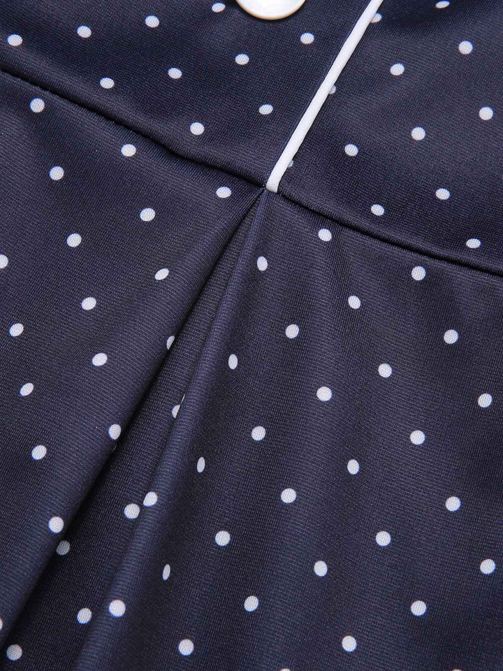 Dark Blue 1930s Polka Dots Straps Jumpsuit, vintage romper, retro jumpsuit - perfect for women who love vintage and retro fashion