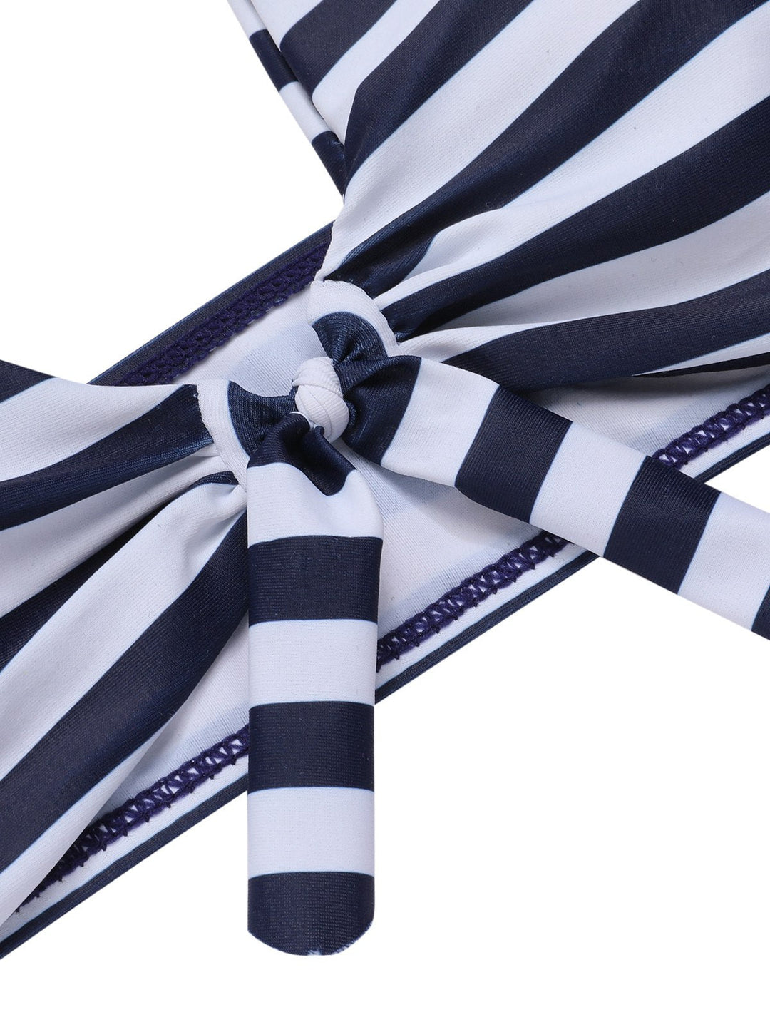 Dark Blue Stripes Halter Buttons Swimsuit, vintage swimsuit, swimwear - perfect for women who love vintage and retro fashion