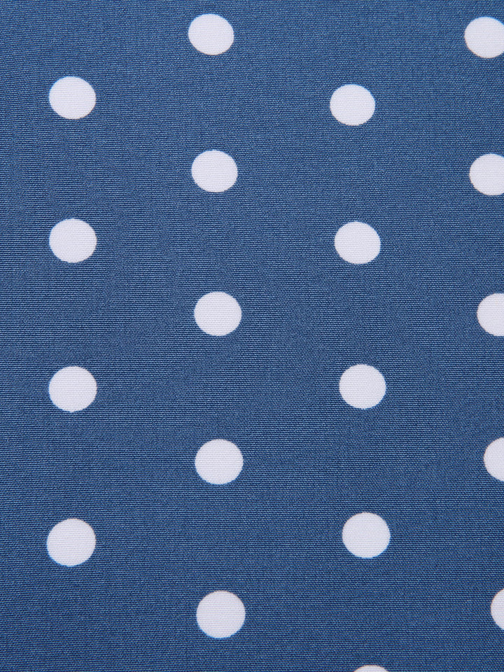 Dark Blue 1930s V-Neck Polka Dots Belted Dress, vintage dress, retro fashion - perfect for women who love vintage and retro fashion