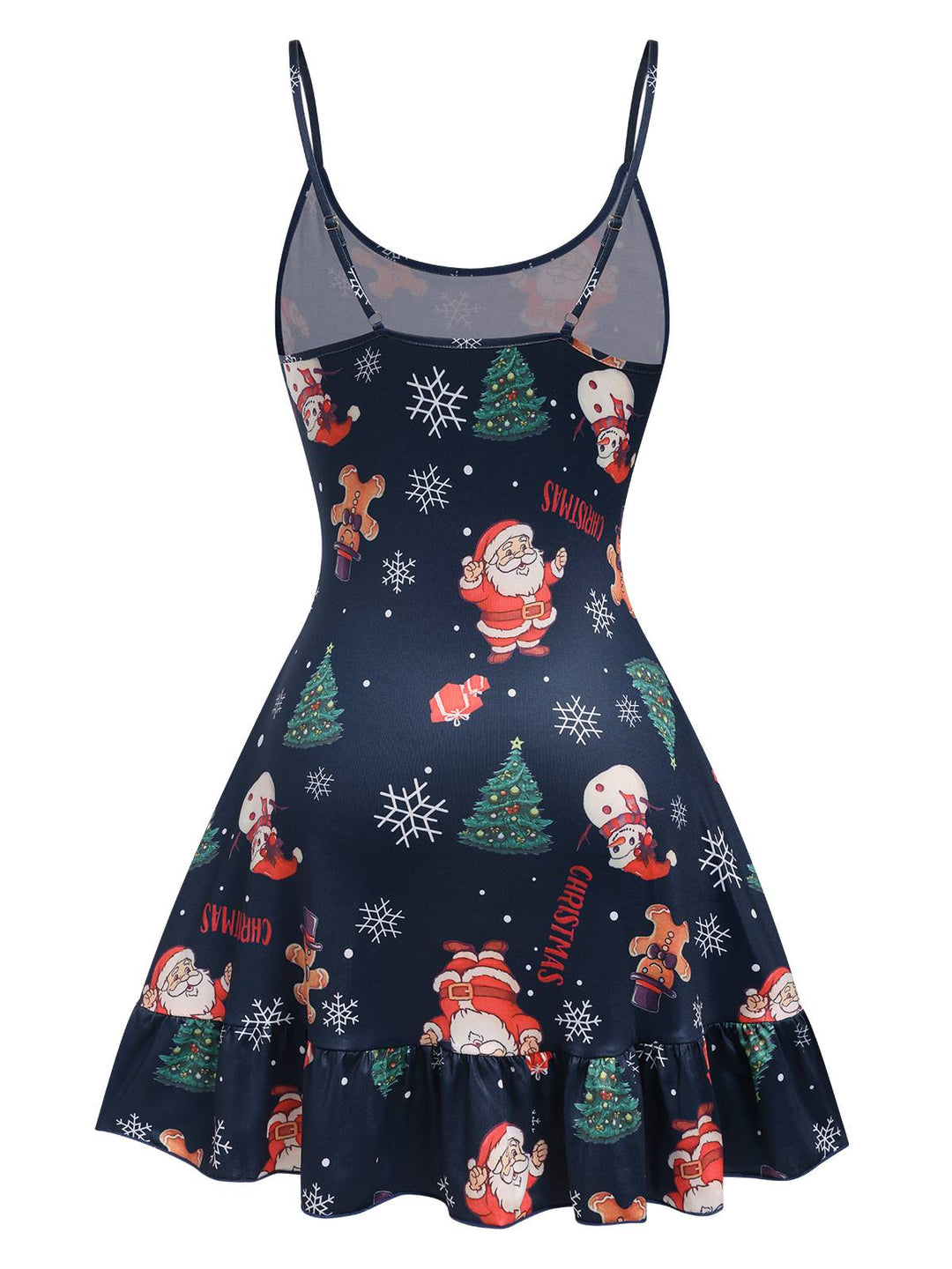 Dark Blue Christmas Straps Nightgown, vintage fashion, retro style - perfect for women who love vintage and retro fashion