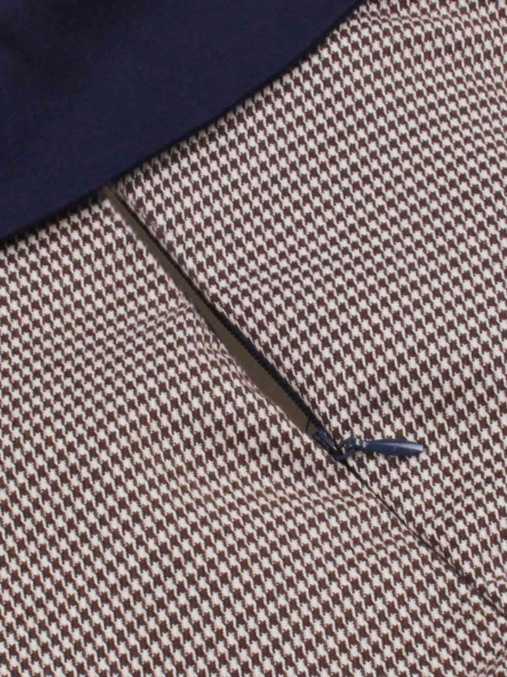 Dark Blue 1950s Houndstooth Patchwork Belted Dress, vintage dress, retro fashion, rockabilly, pin-up fashion - perfect for women who love vintage and retro fashion