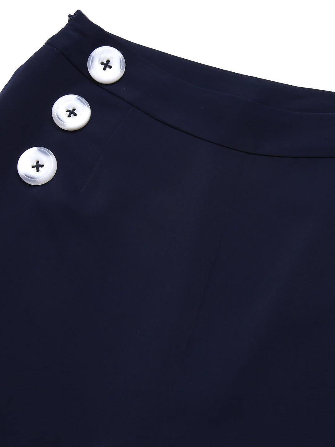 Dark Blue 1950s Solid Button Straight Pants, vintage fashion, style - perfect for women who love vintage and fashion