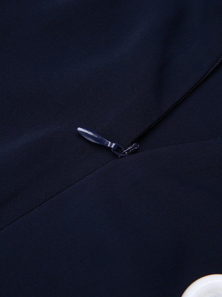Dark Blue 1950s Solid Button Straight Pants, vintage fashion, style - perfect for women who love vintage and fashion