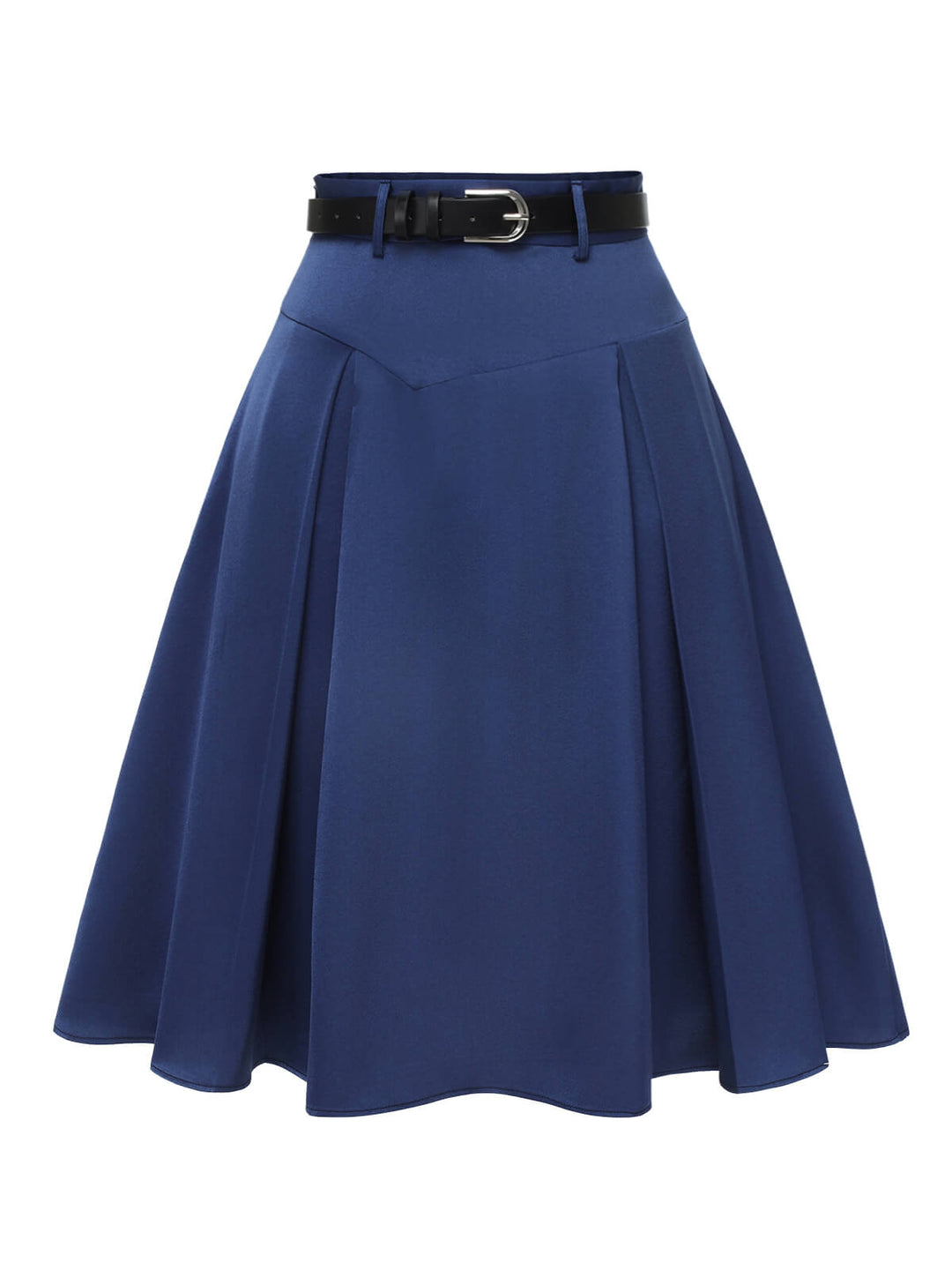 Dark Blue 1950s Solid High-Waist Pleated Skirt, vintage skirt, retro style - perfect for women who love vintage and retro fashion