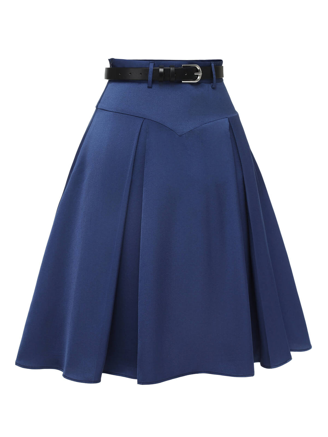 Dark Blue 1950s Solid High-Waist Pleated Skirt, vintage skirt, retro style - perfect for women who love vintage and retro fashion