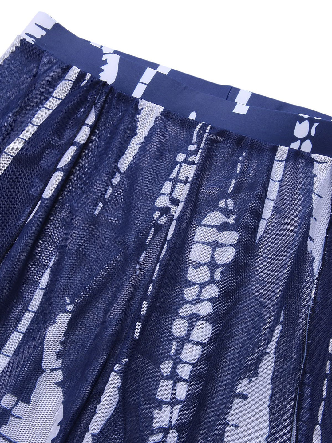 Dark Blue 1960s Dyed Graphic Strap Swimsuit &amp; Cover Up, vintage swimsuit, pin-up swimwear - perfect for women who love vintage and retro fashion