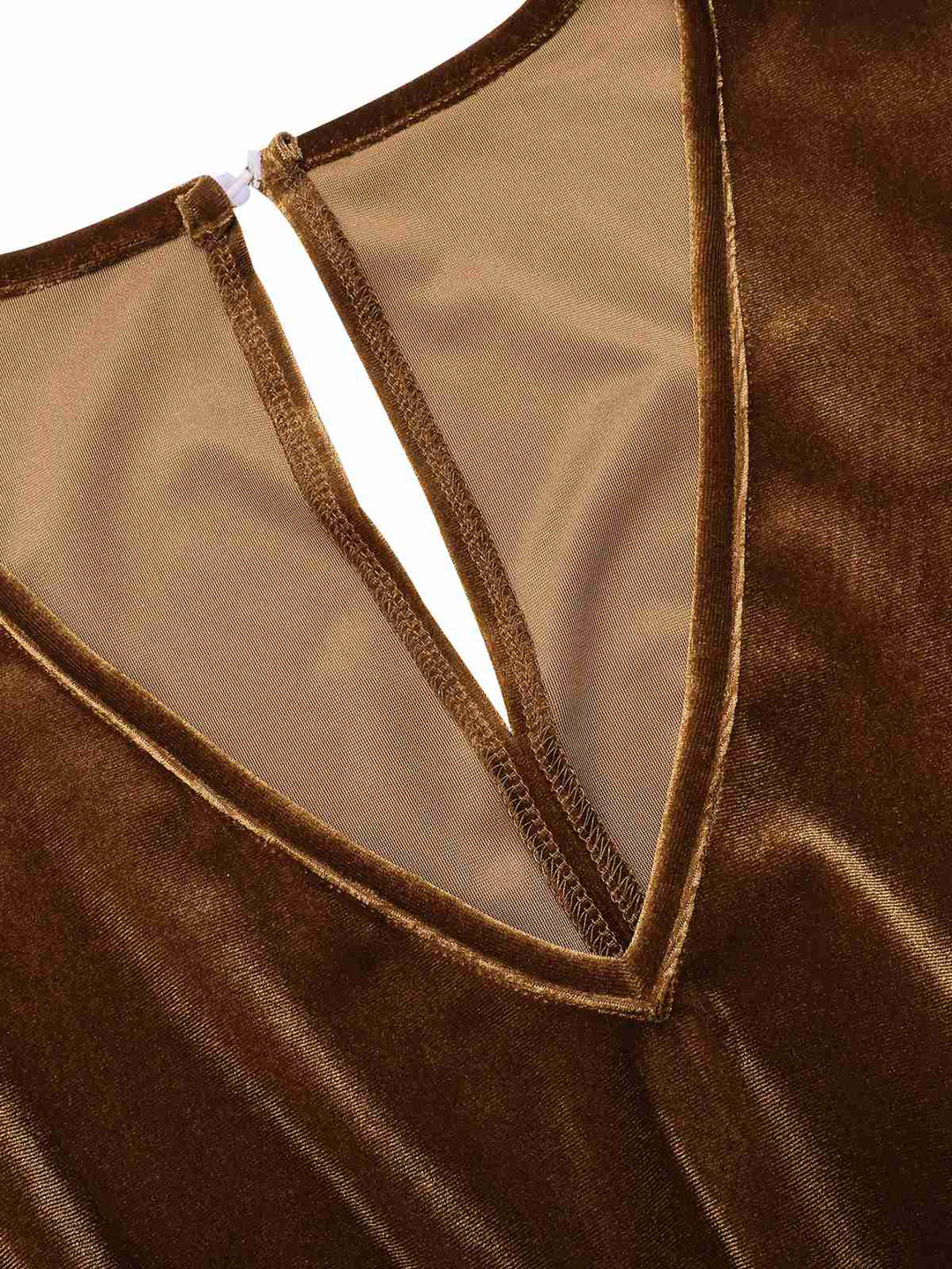 Dark Brown 1930s Solid V-Neck Velvet Jumpsuit, vintage romper, retro jumpsuit - perfect for women who love vintage and retro fashion