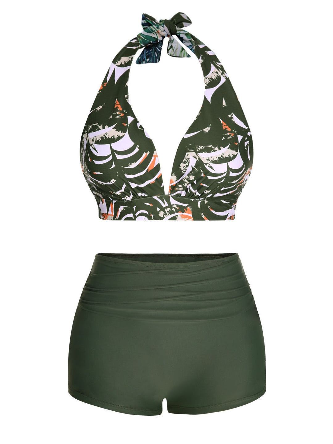 Dark Green 1930s Reversible Halter Swimsuit: timeless style reimagined