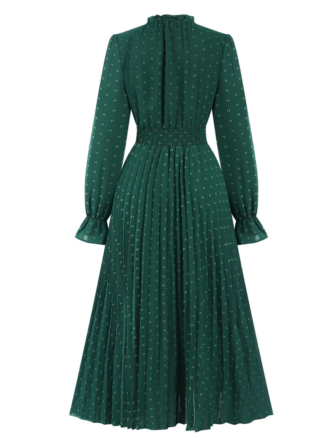 This Dark Green 1940s Lantern Sleeve Ruffles Dress wraps her in 1940s elegance, one twirl at a time