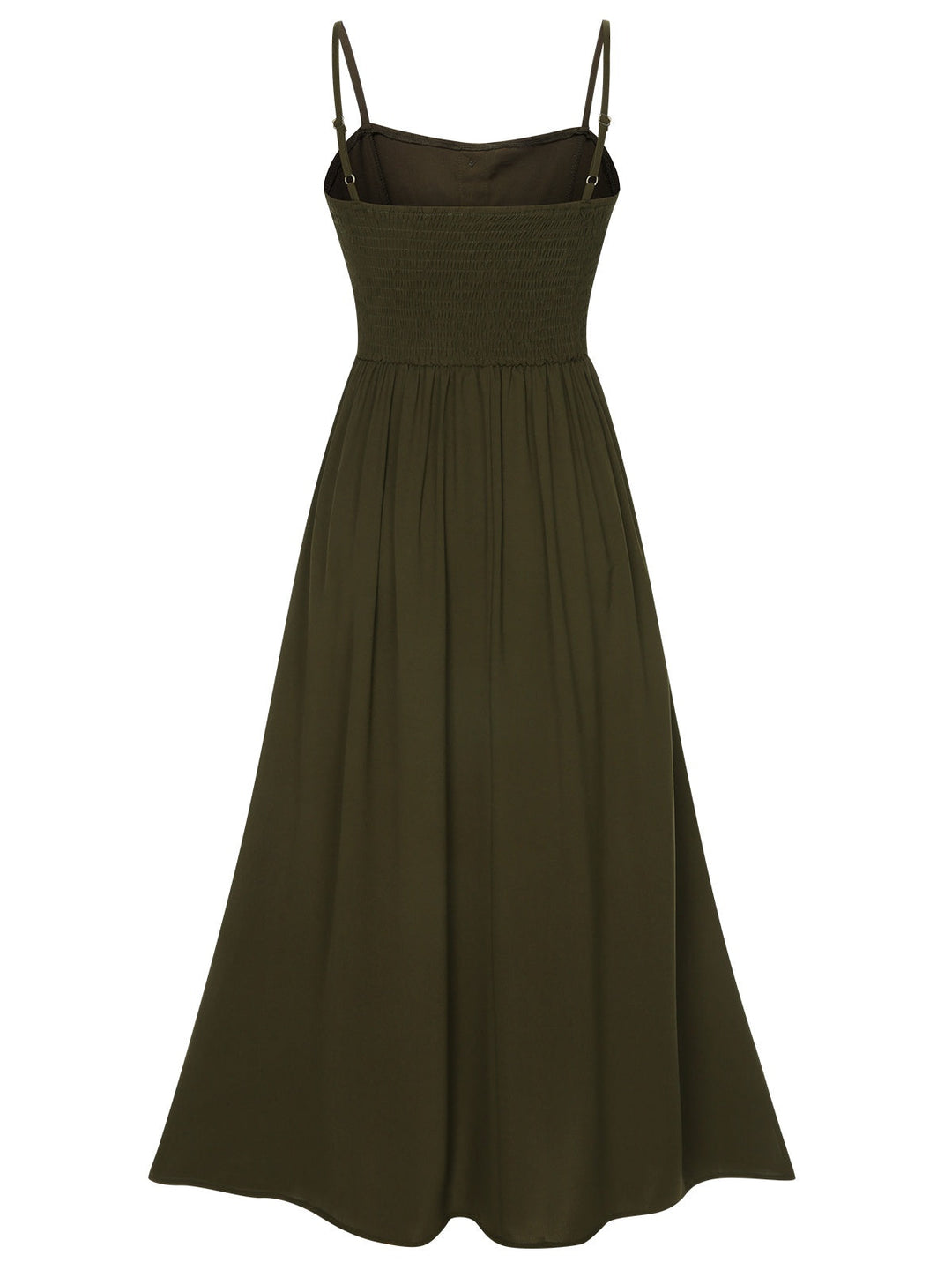 Dark Green 1940s Solid Button Sling Dress, vintage dress, retro fashion - perfect for women who love vintage and retro fashion