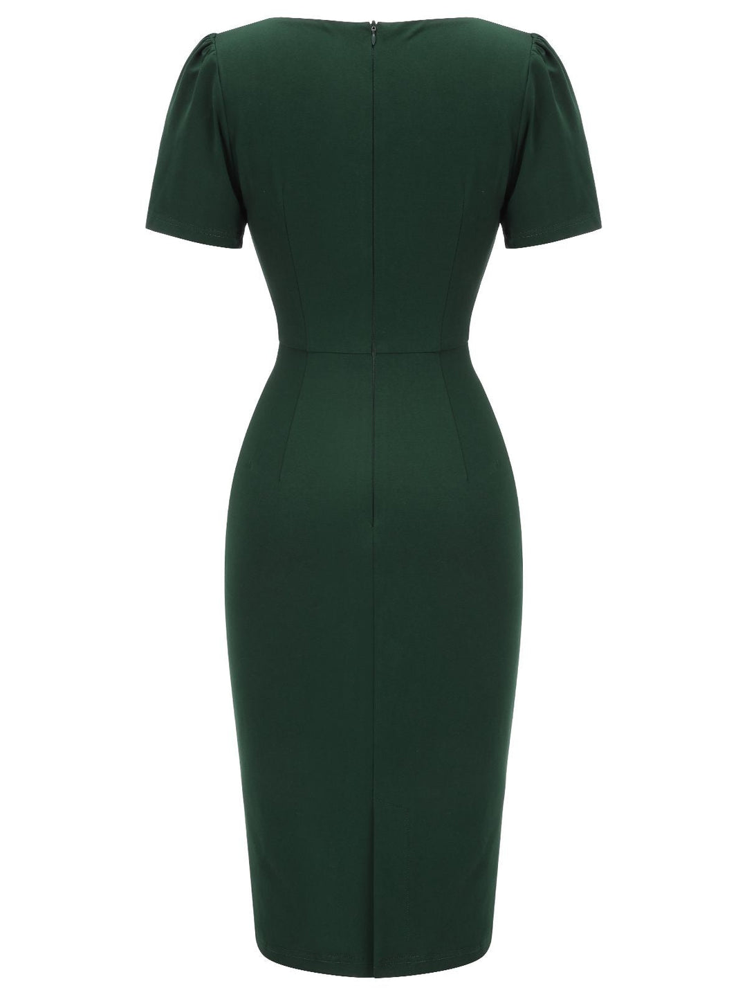 Dark Green 1940s Solid Wrap Dress — vintage elegance for the modern woman