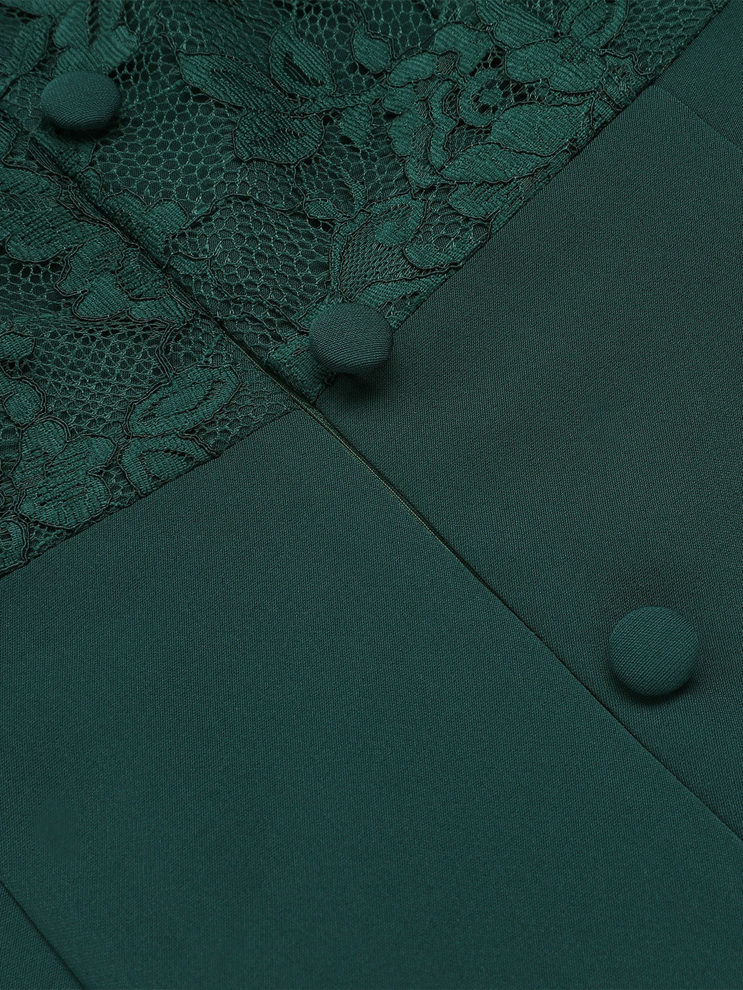 Dark Green 1960s Lace Off-shoulder Dress: timeless style reimagined