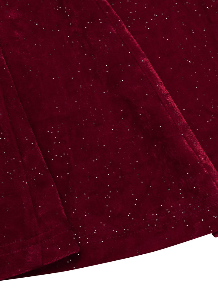 Deep Red 1930s Glitter Cowl Neck Mermaid Dress: where 1930s romance meets her modern spirit