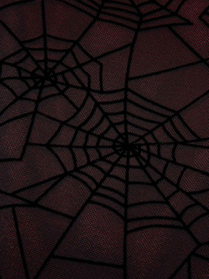 Deep Red 1960s Halloween Spider Web Dress — vintage elegance for the modern woman