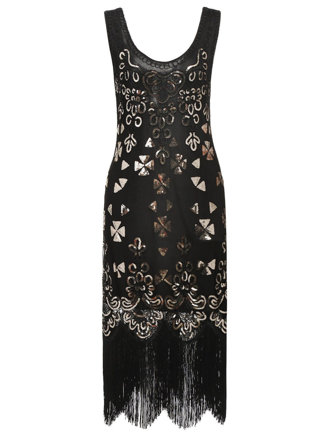 She slips into this Gold 1920s Sequin Flapper Dress and suddenly it&