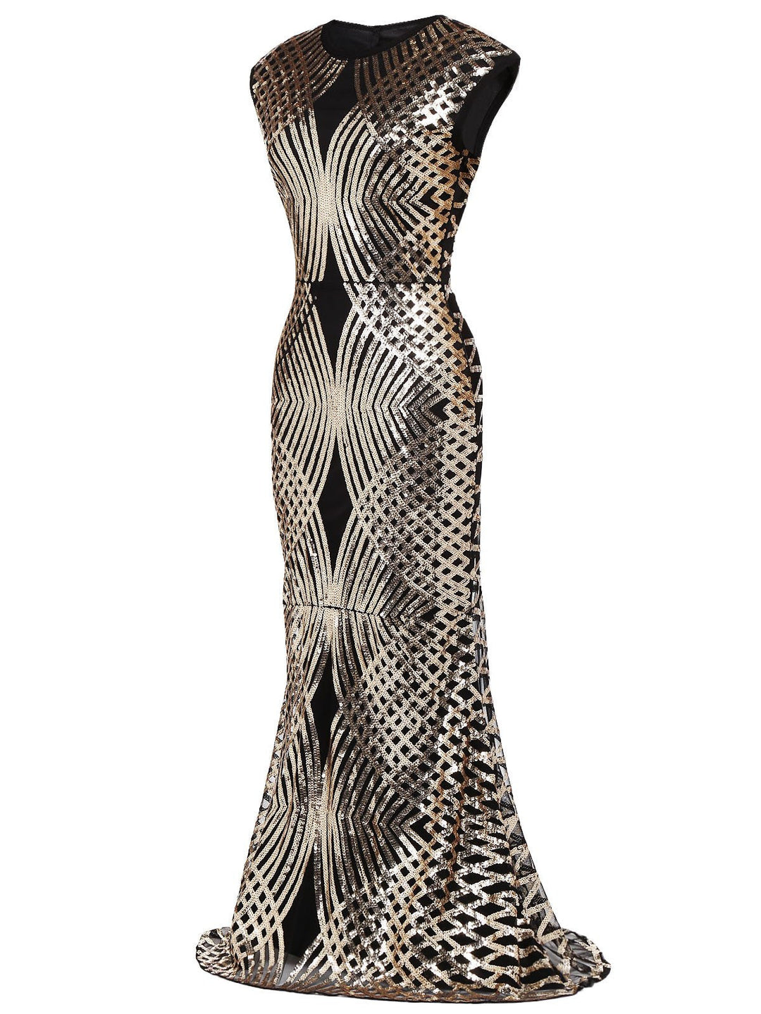 Gold 1920s Sequin Maxi Dress — vintage elegance for the modern woman