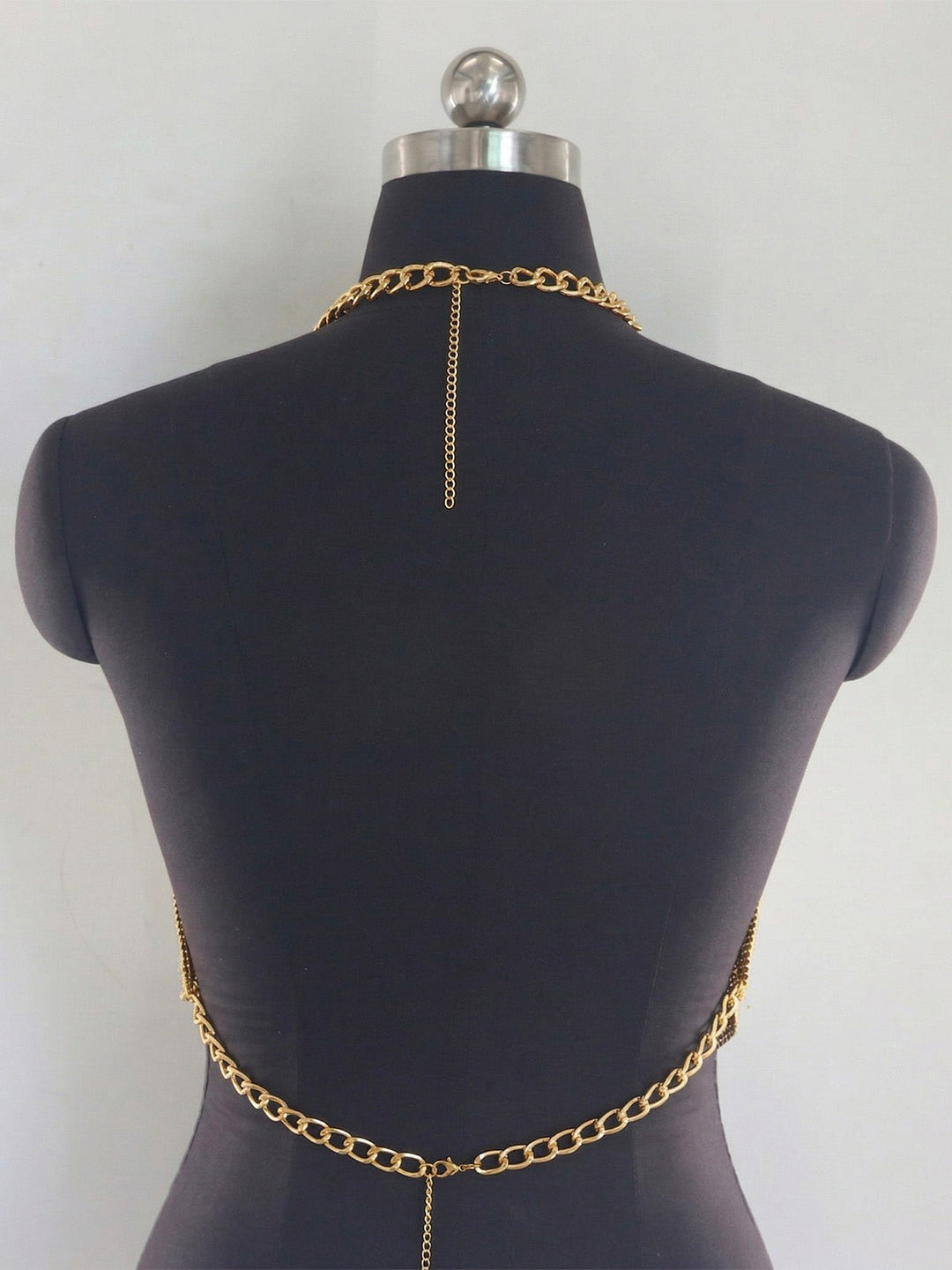 Gold-1970s-Draped-Cowl-Neck-Metallic-Chain-Halter-Top, vintage, retro