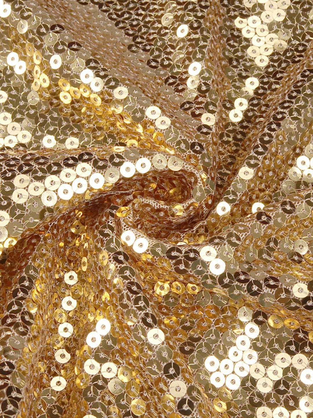 Gold 1970s Solid Sequined Mini Party Dress - vintage dress, retro fashion, glamorous gold
