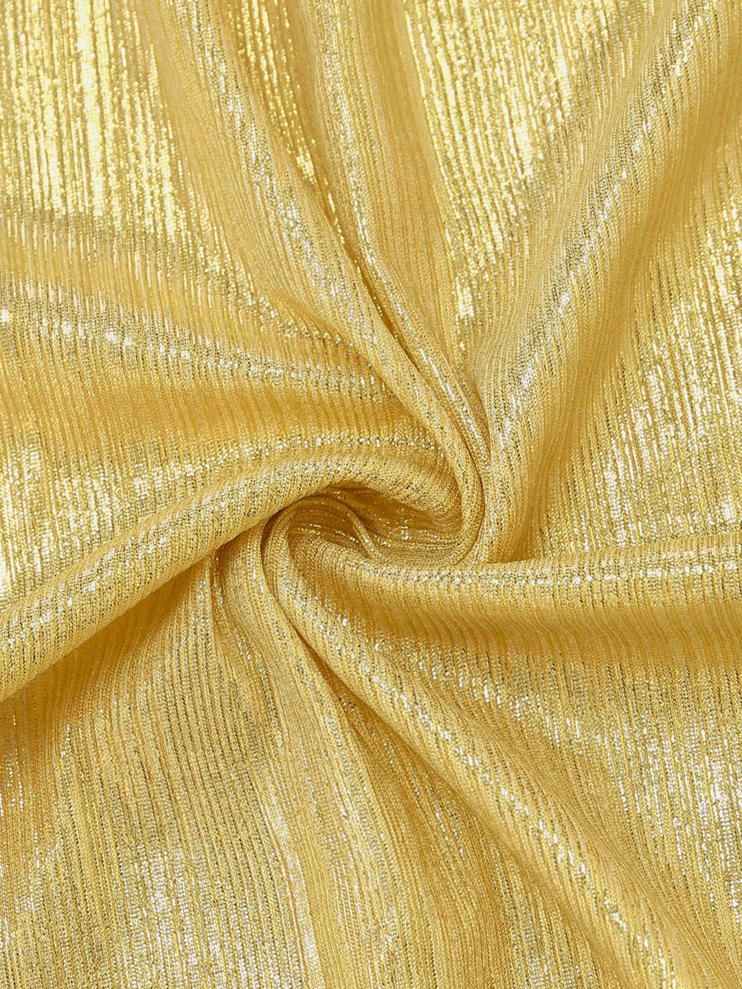 Gold 1980s Metallic Wrap Bow Detail Cover Up - vintage fashion, retro style, glamorous gold
