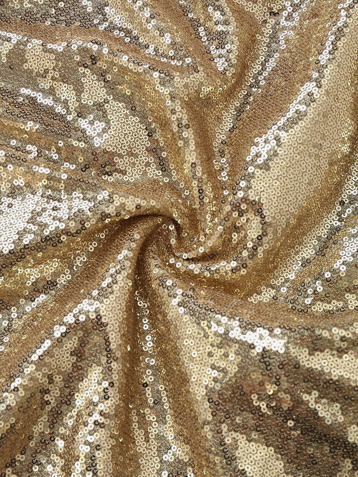 Gold 1980s Off-Shoulder Sequin Party Dress - vintage dress, retro fashion, glamorous gold