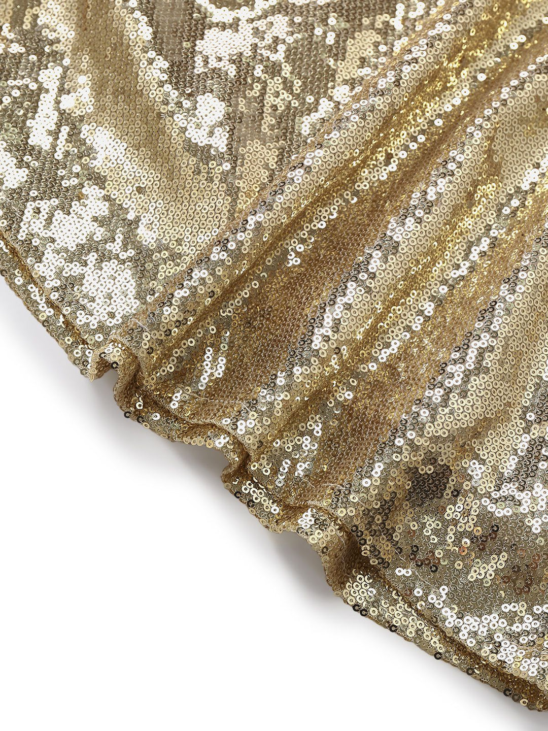 Gold 1980s Off-Shoulder Sequin Party Dress - vintage dress, retro fashion, glamorous gold