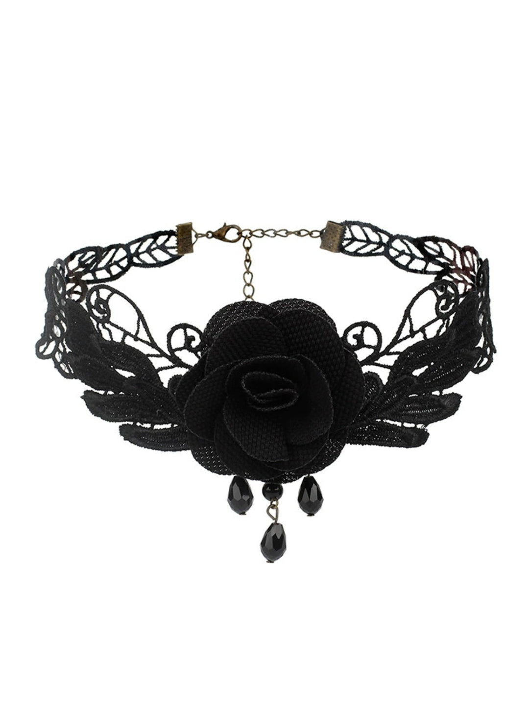 Gothic 3D &amp; Embroidered Lace Choker Necklace - vintage fashion, retro style, elegant red