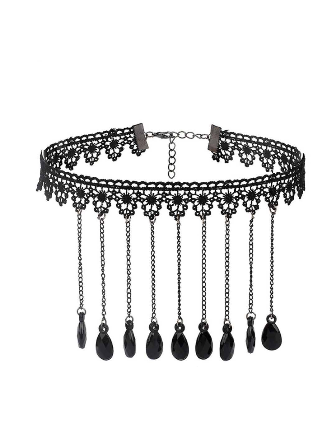 Gothic 3D &amp; Embroidered Lace Choker Necklace - vintage fashion, retro style, elegant red