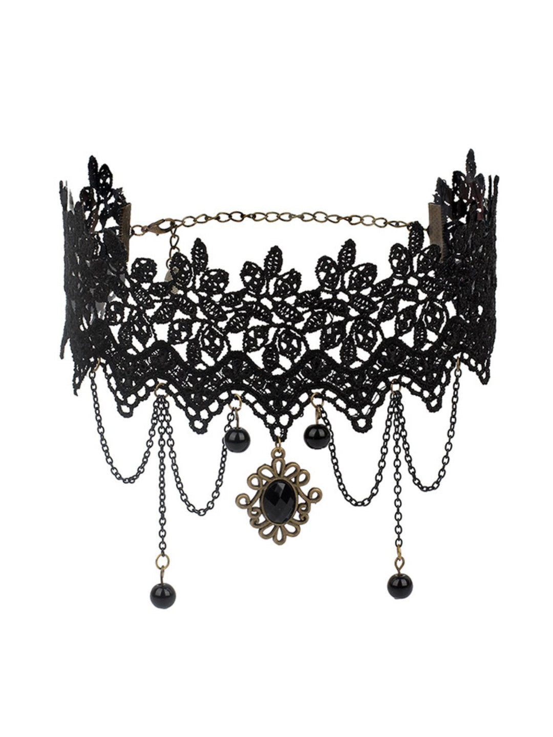 Gothic 3D &amp; Embroidered Lace Choker Necklace - vintage fashion, retro style, elegant red