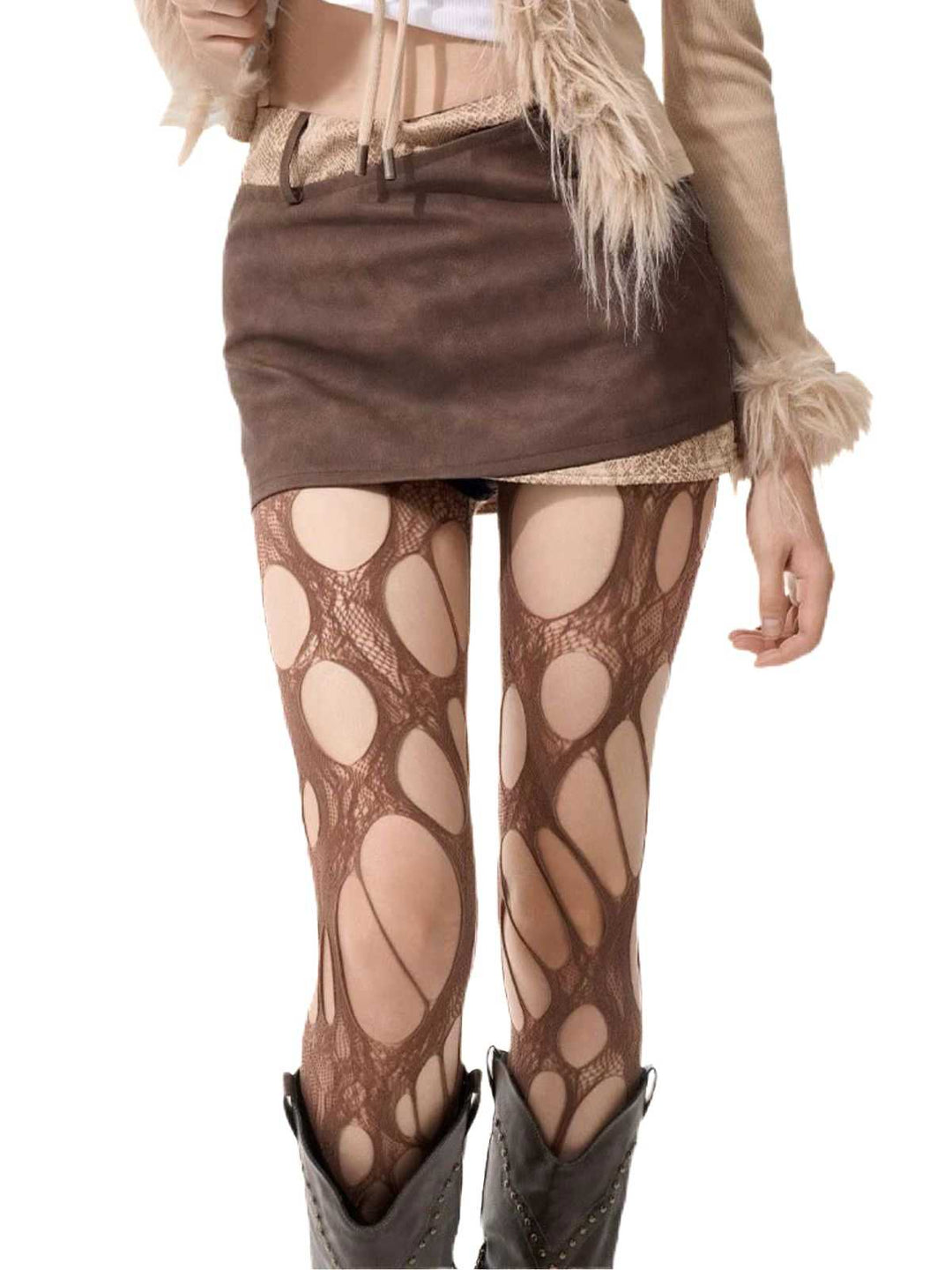 Gothic Cut-Out Strappy Stockings - vintage fashion, retro style