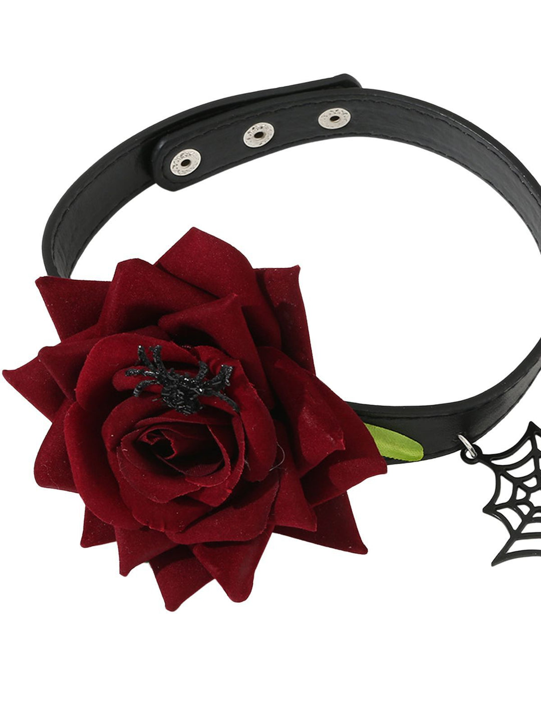 She adds this Gothic Spider Web &amp; Rose Choker Collar Necklace and suddenly it&