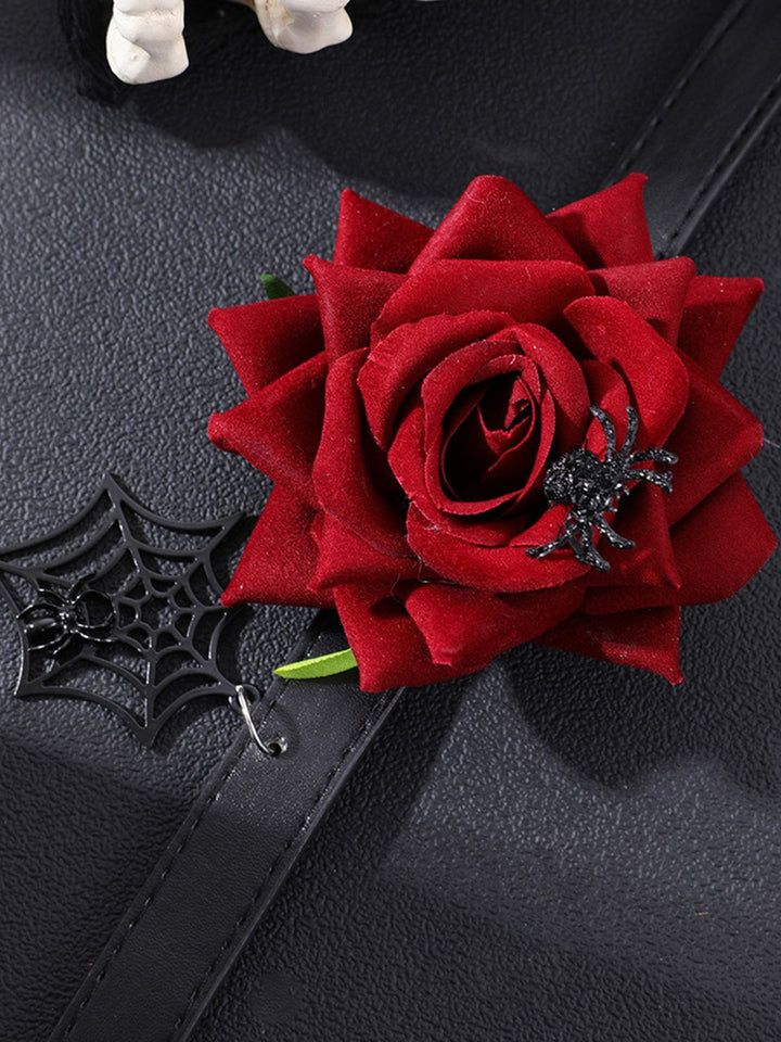 Gothic Spider Web &amp; Rose Choker Collar Necklace, vintage fashion, retro style - perfect for women who love vintage and retro fashion
