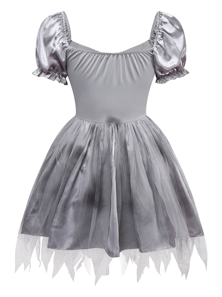 Gray 1950s Ghost Bride Zombie Tutu Dress - vintage dress, retro fashion, rockabilly