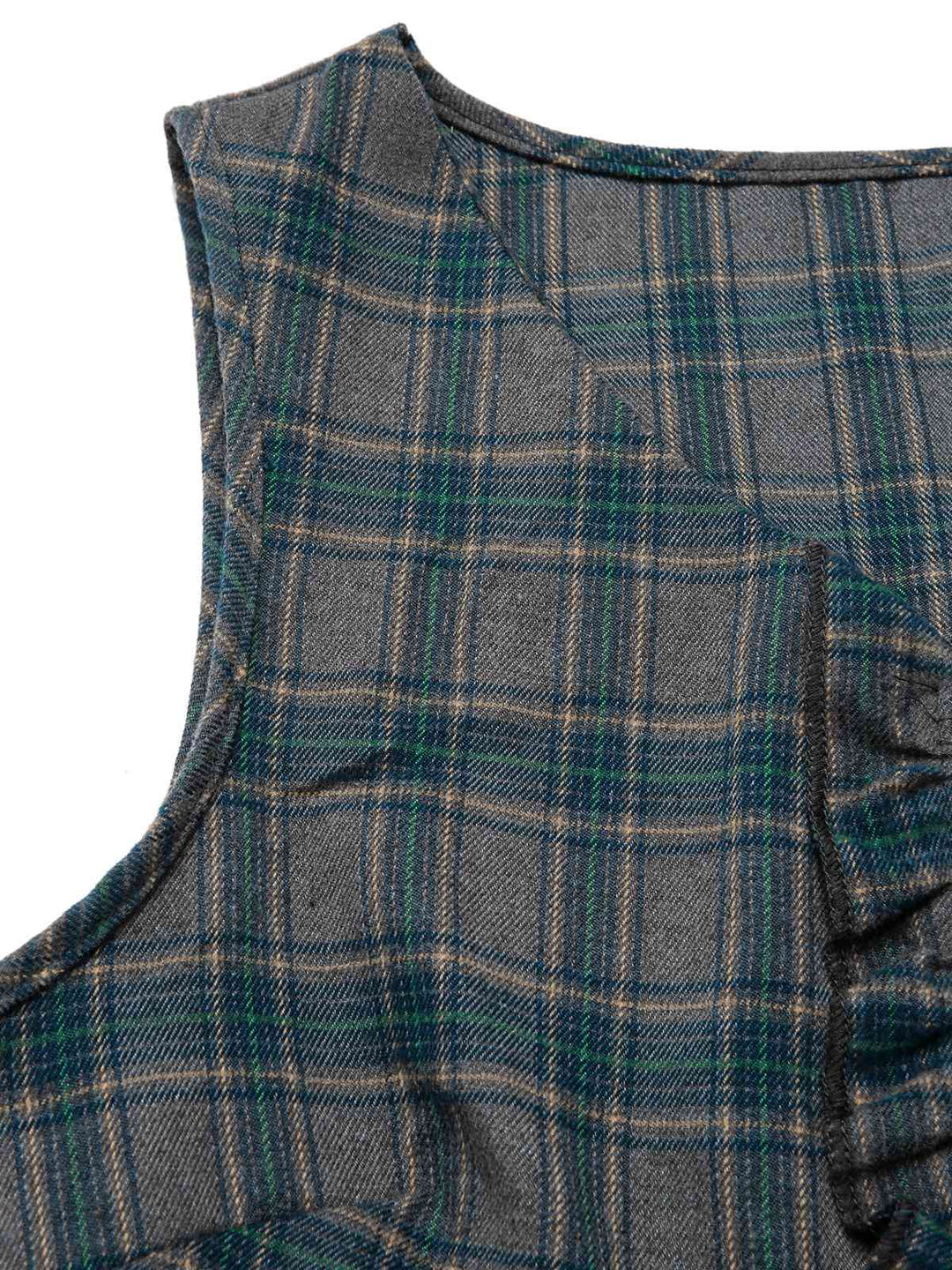 2PCS Gray 1950s Plaid Ruffled Dress &amp; Cotton Blouse, vintage dress, retro fashion, rockabilly, pin-up fashion - perfect for women who love vintage and retro fashion