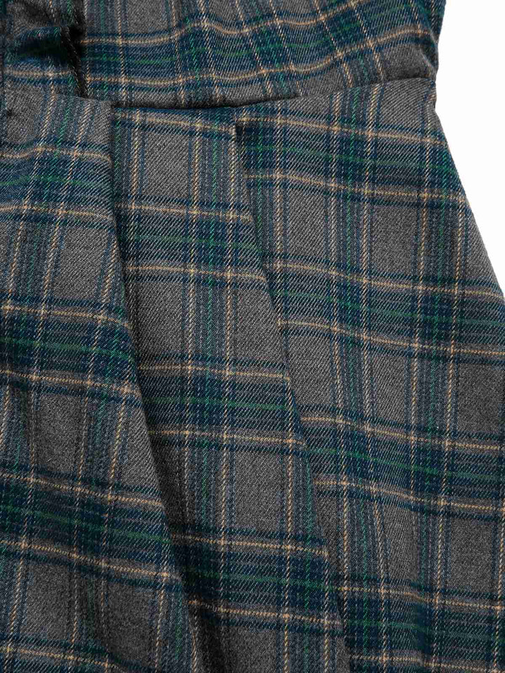 2PCS Gray 1950s Plaid Ruffled Dress &amp; Cotton Blouse, vintage dress, retro fashion, rockabilly, pin-up fashion - perfect for women who love vintage and retro fashion