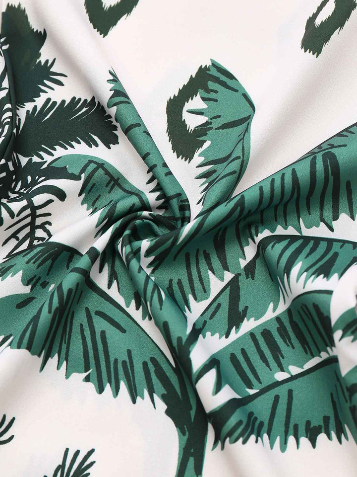 Green 1930s Palm Trees Halter Jumpsuit - vintage jumpsuit, retro fashion
