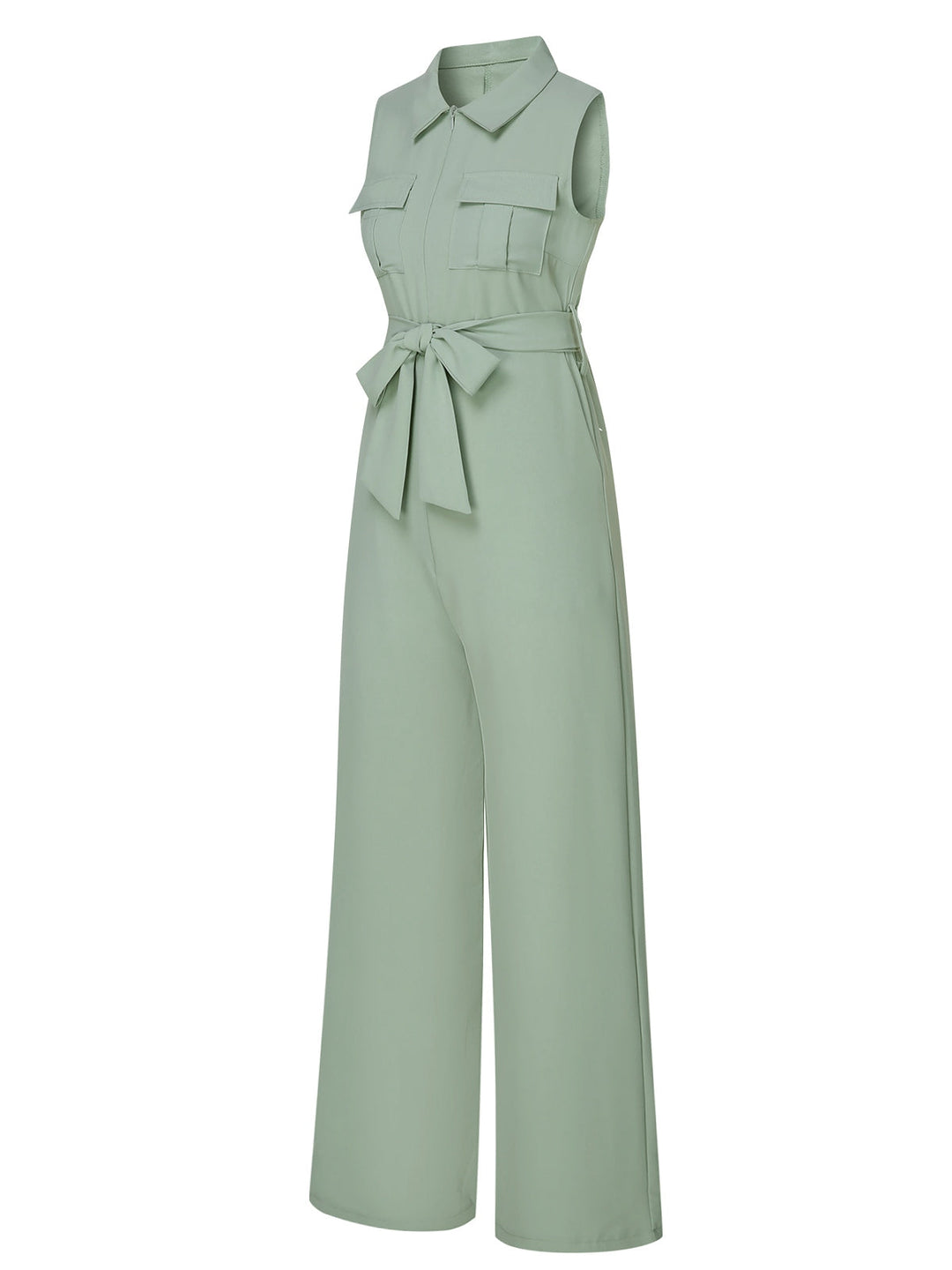 Green 1930s Shirt Collar Belted Jumpsuit, vintage romper, retro jumpsuit - perfect for women who love vintage and retro fashion