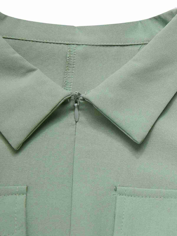 Green 1930s Shirt Collar Belted Jumpsuit, vintage romper, retro jumpsuit - perfect for women who love vintage and retro fashion