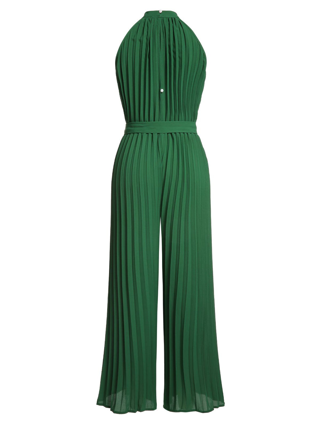 Green 1930s Solid Pleated Halter Jumpsuit — vintage elegance for the modern woman