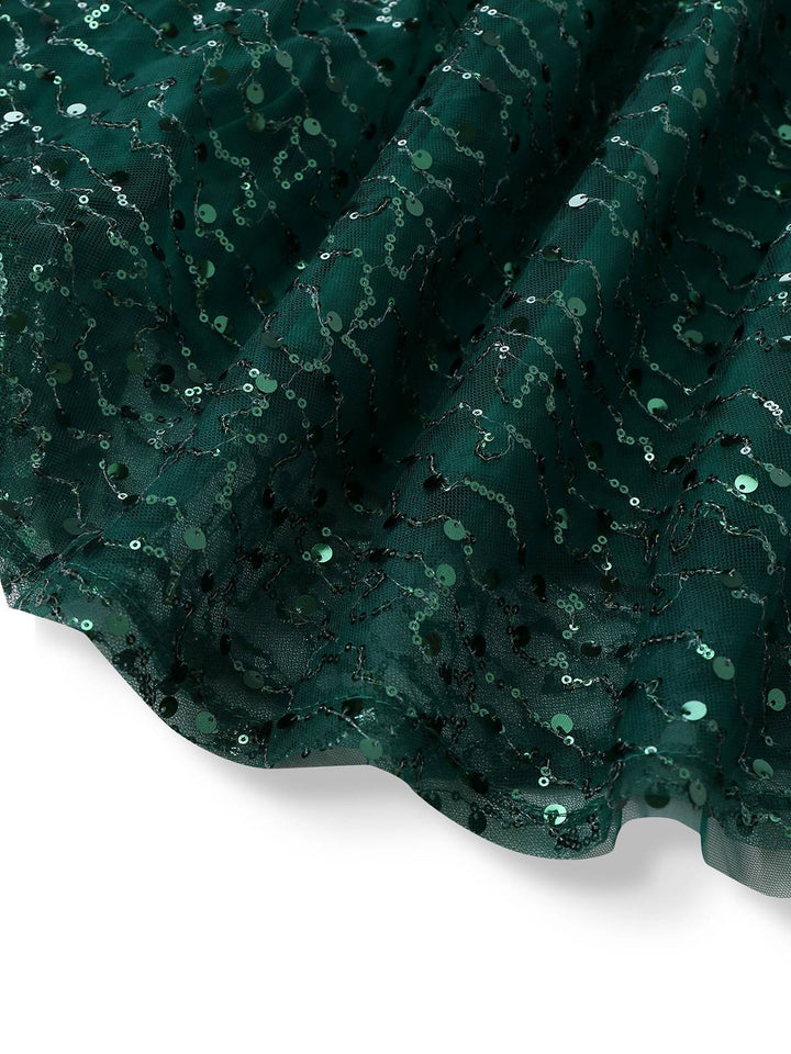 Green 1930s Twisted Sequin Mesh Dress - vintage dress, retro fashion