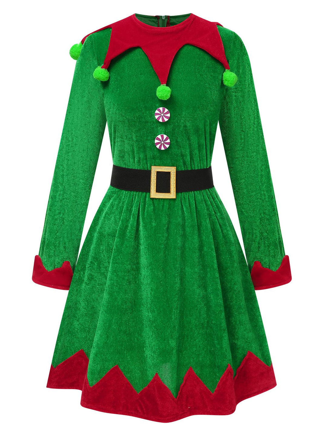 Green 1940s Christmas Elf Dress Set - vintage dress, retro fashion