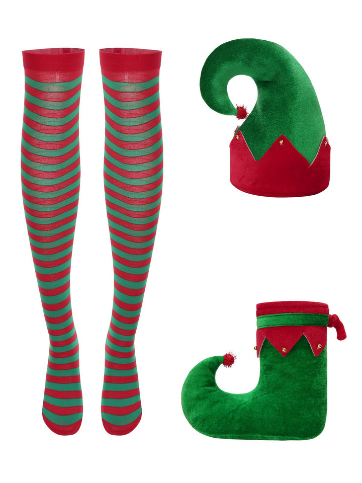 Green 1940s Christmas Elf Dress Set - vintage dress, retro fashion
