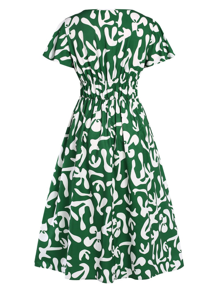 Green 1940s Colorblock Cap Dress, vintage dress, retro fashion - perfect for women who love vintage and retro fashion