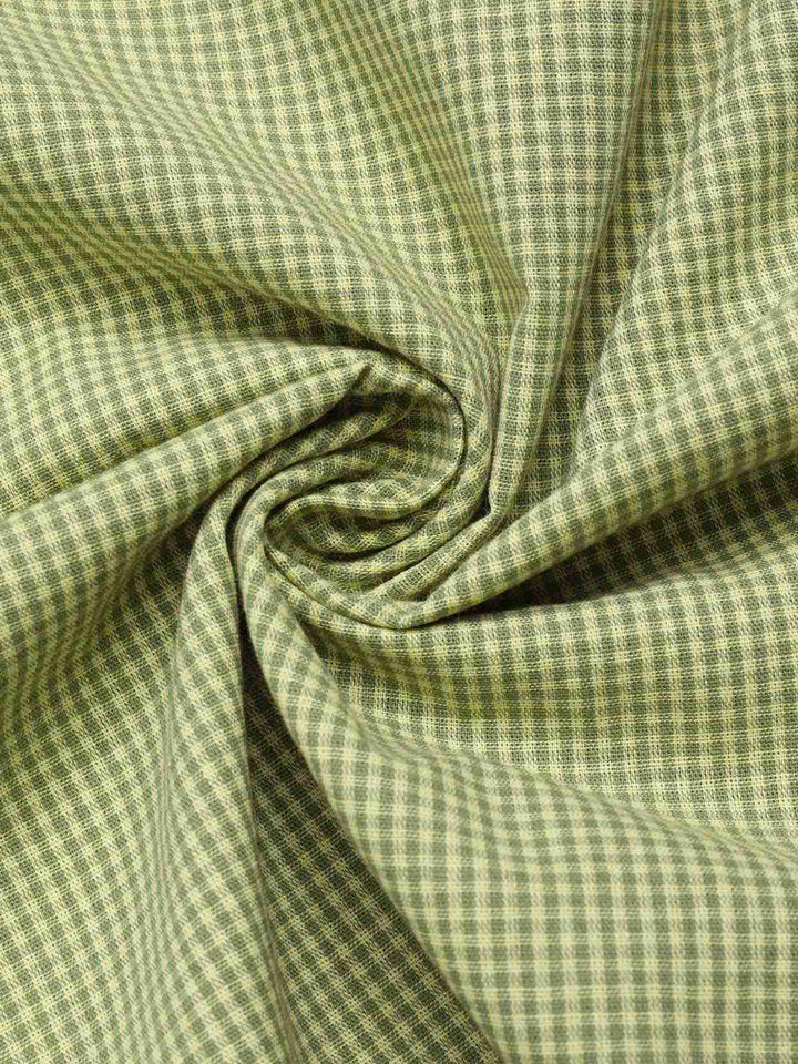 Green 1940s Lace Plaid Cotton Patchwork Dress — the kind of 1940s dress that makes strangers smile