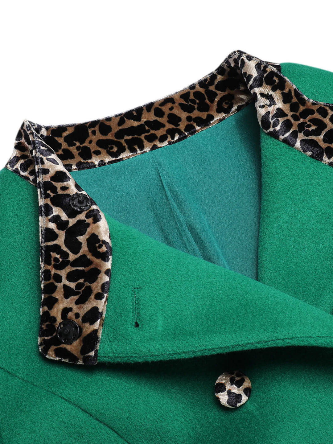 Green 1940s Leopard Patchwork Button Coat, vintage coat, outerwear - perfect for women who love vintage and fashion