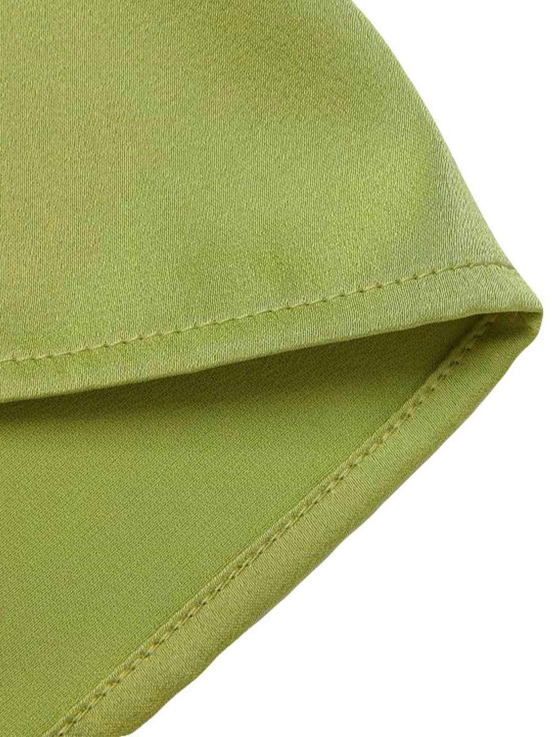 Green 1940s Satin V-Neck Buttons Shirt: a 1940s classic that whispers rather than shouts