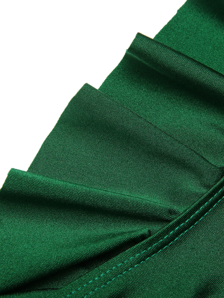 Green 1940s Sleeveless Backless Halter Swimsuit, vintage swimsuit, pin-up swimwear - perfect for women who love vintage and retro fashion