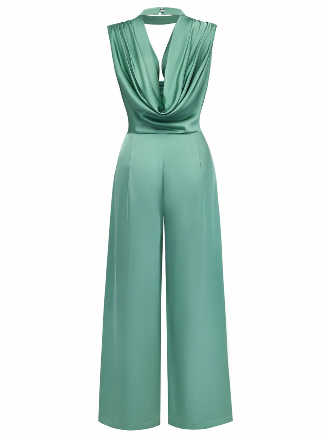 Green 1940s Solid Mock Jumpsuit | vintage romper, retro jumpsuit, playful style - perfect for retro fashion enthusiasts