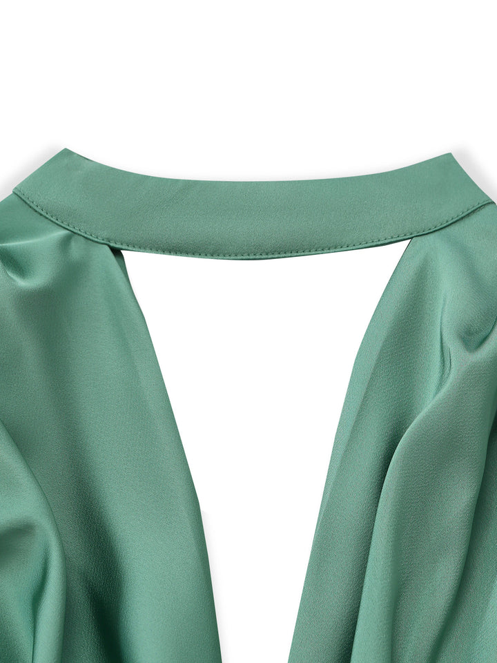 Green 1940s Solid Mock Jumpsuit - vintage romper, retro jumpsuit, playful style for vintage lovers