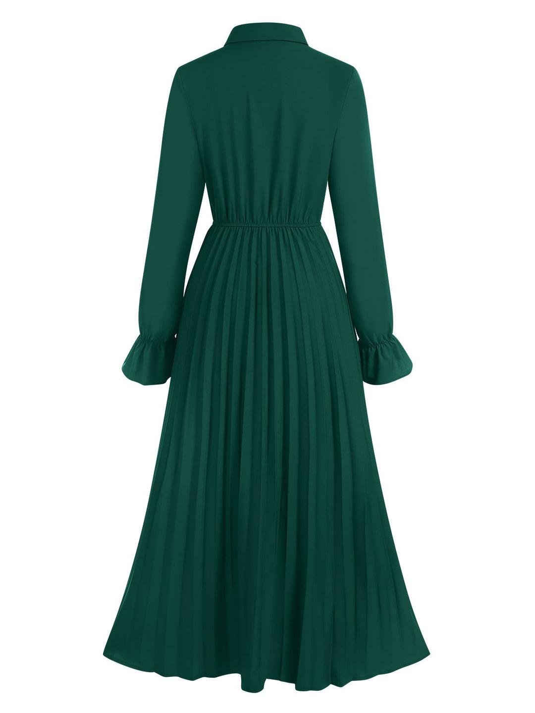 Green 1940s Solid Pleated Shirt Collar Dress, vintage dress, retro fashion - perfect for women who love vintage and retro fashion