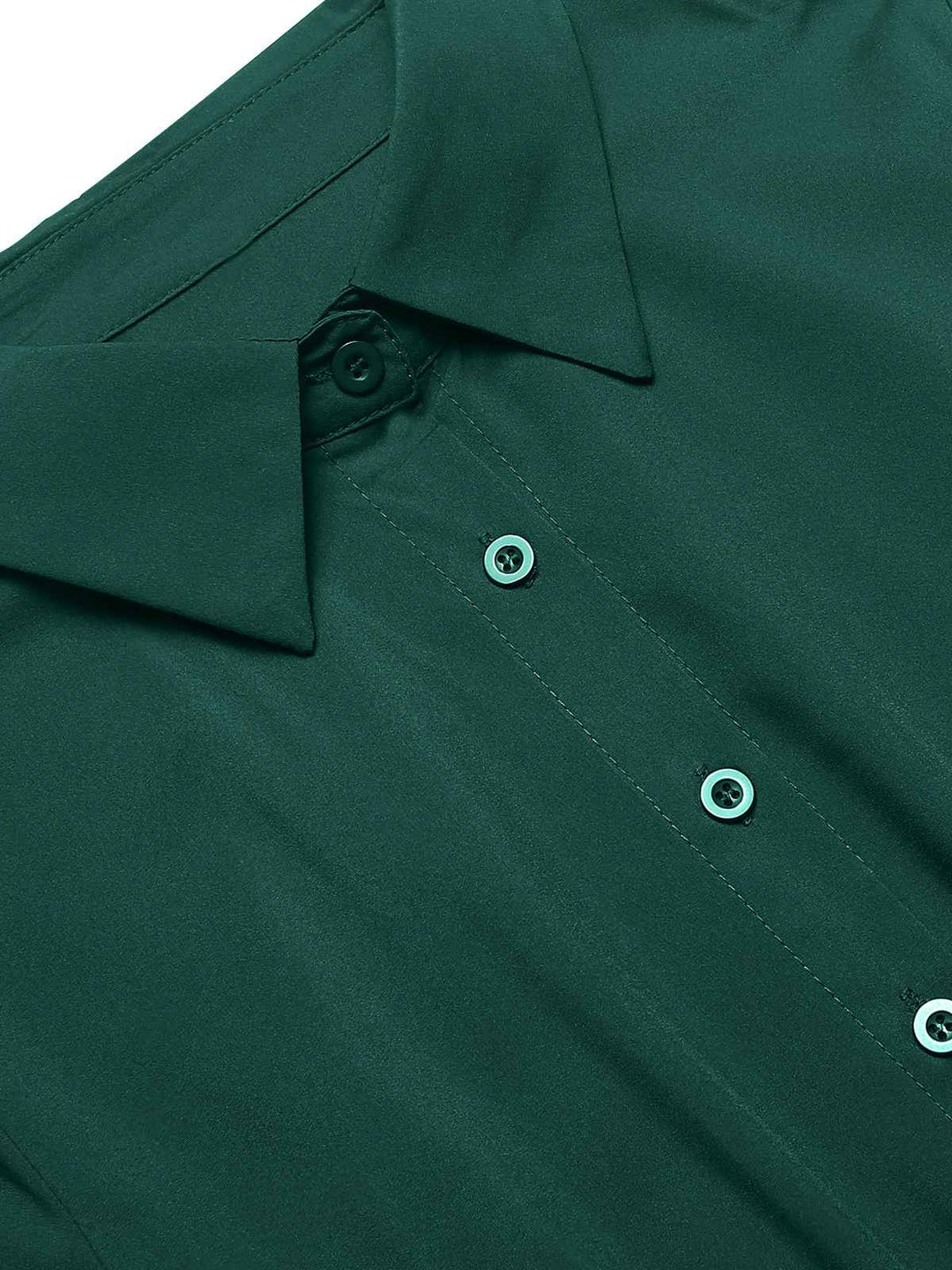 Green 1940s Solid Pleated Shirt Collar Dress, vintage dress, retro fashion - perfect for women who love vintage and retro fashion